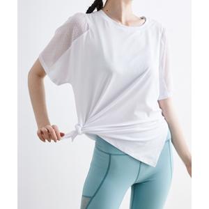 スポーツ レディースフィットネスウェア シースルーTシャツ