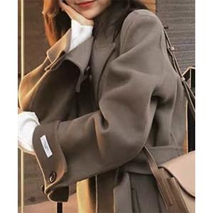 ステンカラーコート YUGA　柔らかカシミヤ混紡　ウール　ルーズローブタイプ　ロングコート