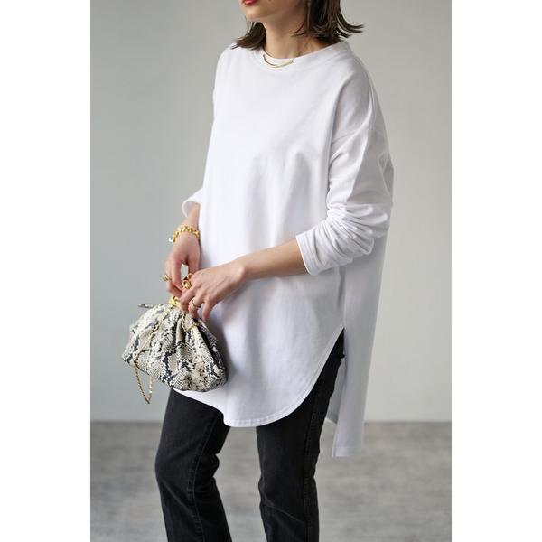 tシャツ コットンサイドスリットロンT レディース