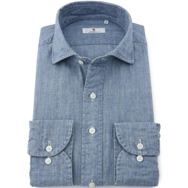 フォーマル シャツ 「CLASSICO TAPERED」「長袖」ワイドカラ―シャツ/シャンブレー メ...