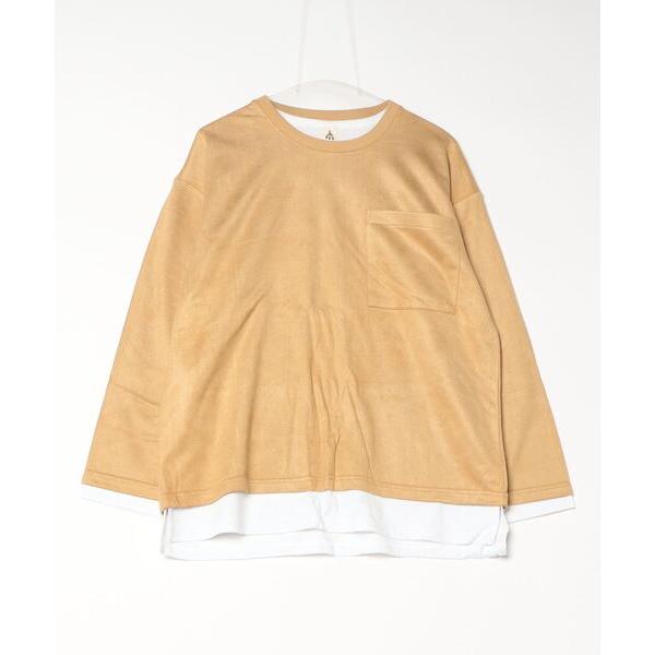 tシャツ セット商品　ビッグロングスリーブアンサンブル - スエードタッチプルオーバー＆天竺カットソ...