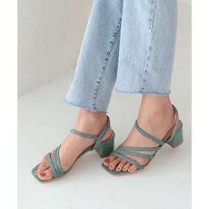 サンダル 美ラインストラップ サンダル