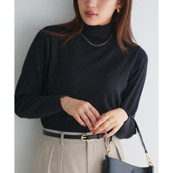 ニット セーター プレミアムカシミヤタッチタートルニット レディース