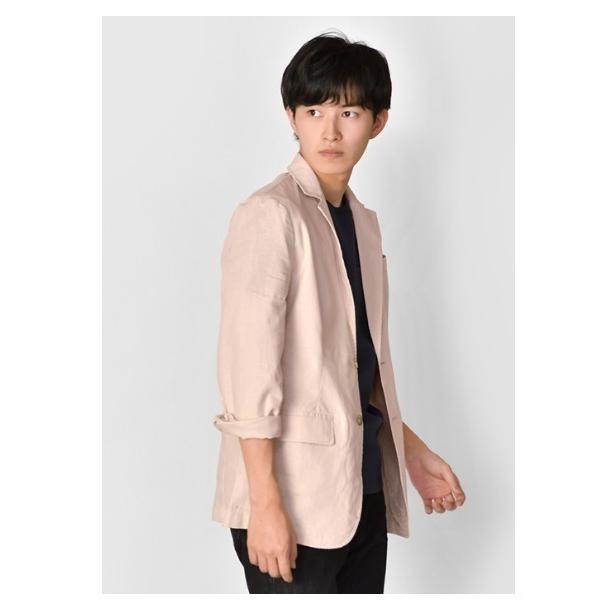 ジャケット テーラードジャケット EVOLUTION 軽いサマージャケット ノッチドラベル メンズ ...