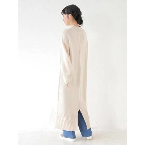 ワンピース バックヘムスリットニットワンピース　＊