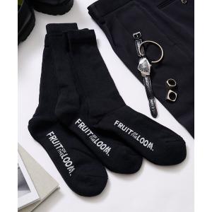 靴下 シンプルロゴクルーソックス