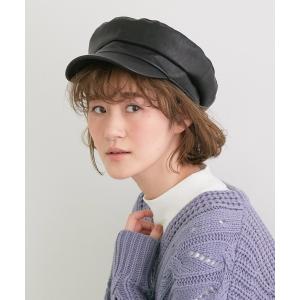 レディース 帽子 キャスケット 「抗菌防臭」フェイクレザーマリンキャップ｜zozo