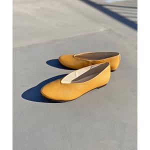 パンプス レディース Vカット レザーフラットシューズ/6213の商品画像