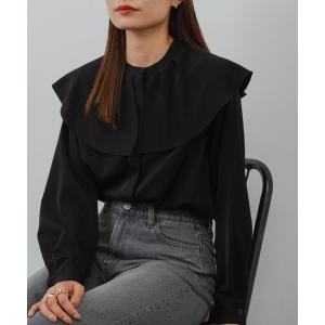 シャツ ブラウス ビックカラーブラウス