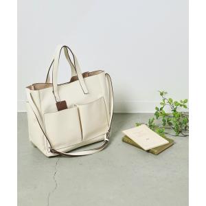 トートバッグ 2WAYポケット付き大容量バッグ レディース メンズ