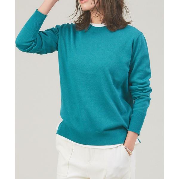 ニット セーター バイカラーハイゲージニット/オフィスカジュアル レディース