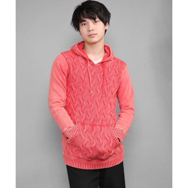 パーカー RM/ケーブルニットパーカー メンズ