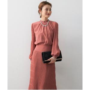 ブラウス シャツ マジョリカプリーツハイネックブラウス レディース