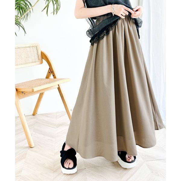 スカート ふわり、たっぷりフレア。リラックスコットンリネンスカート