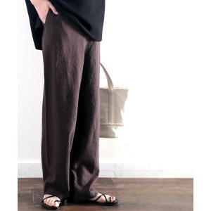 パンツ 素材で魅せる、こなれ感。リネンドロストテーパードパンツ