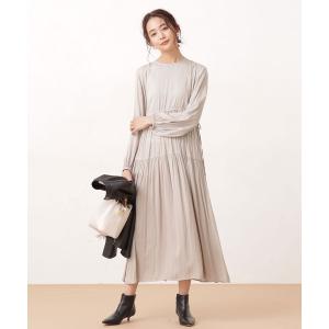 ワンピース ドットジャガードウエストドロストワンピース