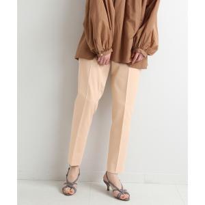 パンツ スラックス シャンブレーサテンストレッチパンツ◆