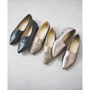 パンプス スリット切替フラットパンプス/12112 レディース