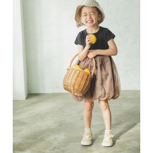 ワンピース 【もっちりワッフル】 バルーンチュール ドッキングワンピース