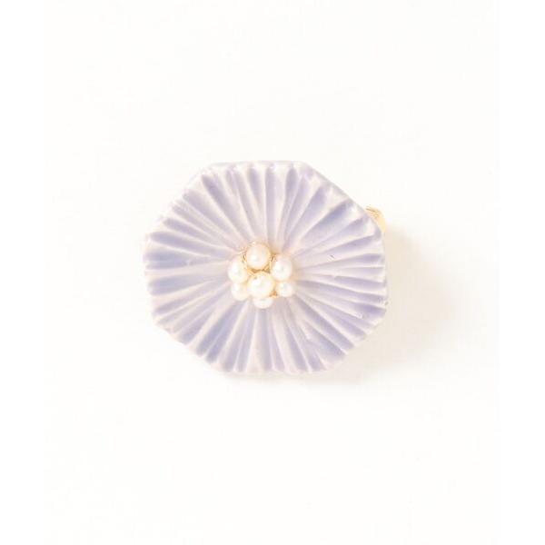 ブローチ レディース 「IRODORI」花のbroach（ミヤコワスレ）薄紫、淡水パール