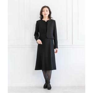 セットアップ 「喪服・礼服」洗えるブラックフォーマルスーツ ジャケットと前開きロングワンピースのセット レディース