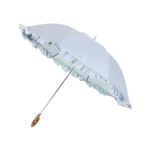 傘 晴雨兼用日傘　シャンブレードット×フリル