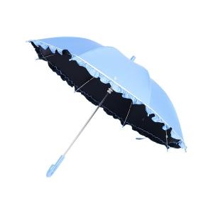 傘 遮光 通学用晴雨兼用こども傘　フリル×グログラン