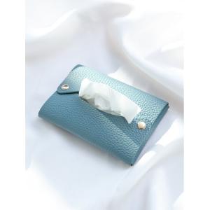 ポーチ ゴールドボタンポケットティッシュケース