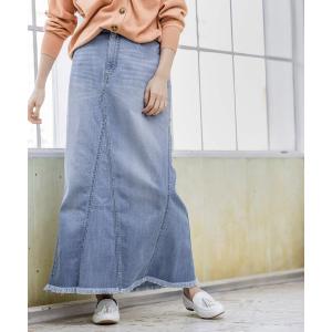 レディース スカート デニム リメイクフウデニムスカート（テンセル(TM)繊維使用）