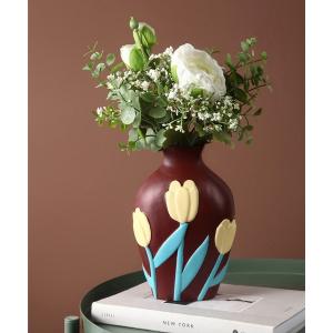花瓶 レディース カラフルなお花の陶器花瓶｜zozo