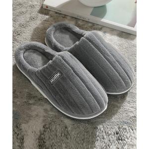 スリッパ ロゴ入りあったかふわふわファーのぺたん...の商品画像