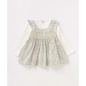 チュニック 花柄ドッキングチュニック