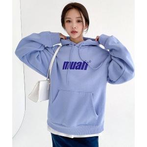 レディース パーカー A'GEM/9 × .kom「muah muah/ムーアムーア」BALANCE MUAH LOGO OVERFIT HOODIE｜zozo