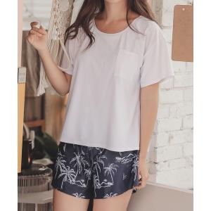 水着 カバーアップ ショートパンツ付きタンキニ2点セット水着