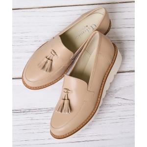 ローファー タッセル付き厚底ローファー