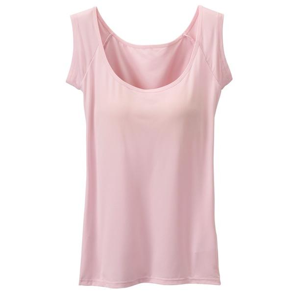 インナーシャツ 肌着 「カップ付」ひんやり冷感！汗取り付クールハーフフレンチ「制菌」「抗菌防臭」「吸...