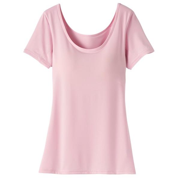 インナーシャツ 肌着 「カップ付」ひんやり冷感！汗取り付クール半袖「制菌」「抗菌防臭」「吸水速乾」 ...