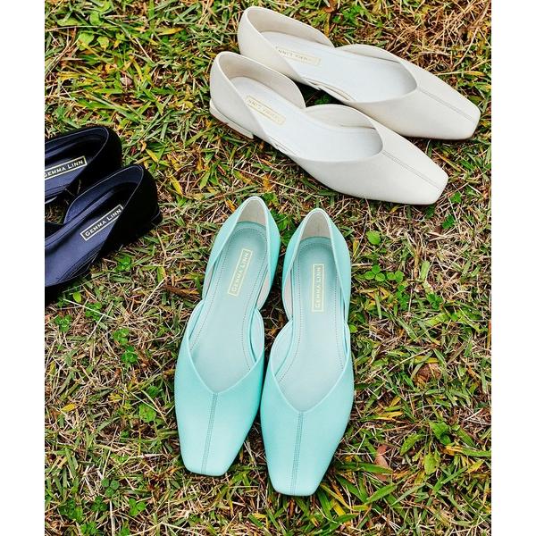 バレエシューズ パンプス スクエアトゥセパレートフラットシューズ