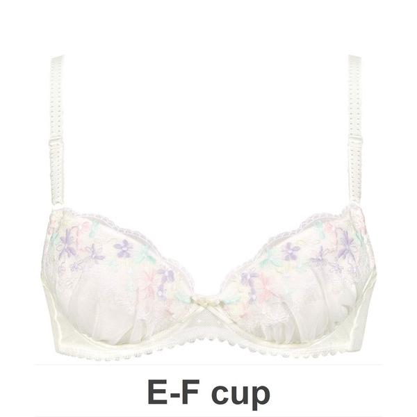 ブラジャー まるくボリュームがでてきた胸に自然にフィットしやすい　３/４カップブラ（E-Fcup）