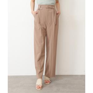 パンツ 【Sシリーズ対応】◆麻調合繊ベルト付き2タックワイドパンツ