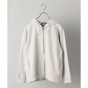 パーカー 【WEB限定】SHIPS: ピケ ダブルフェイス ボーダー ジップ パーカー