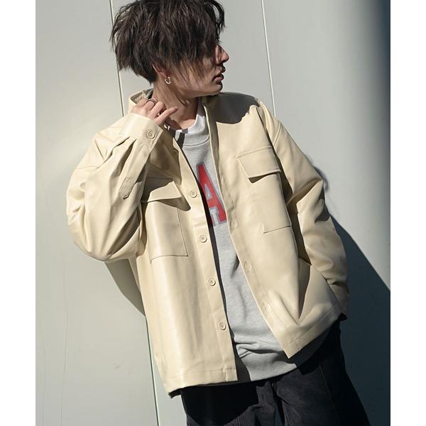 ミリタリージャケット モッズコート 「CavariA/キャバリア」レザーライク長袖CPOジャケット