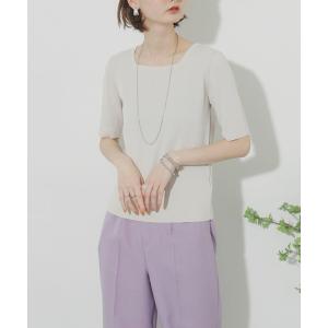 ニット セーター スクエアネックリブトップ レディース