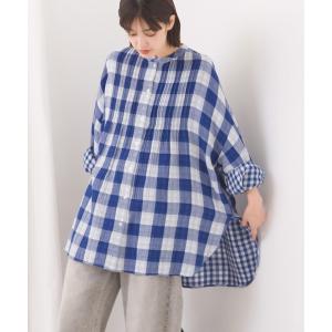 ブラウス シャツ ダブルガーゼピンタック長袖シャツ レディース