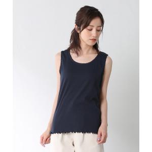 タンクトップ ギャザーレース付タンク