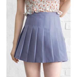 スカート プリーツミニスカパン レディース