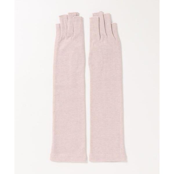 手袋 オーガニックコットンUVケア手袋セミロング指切 レディース