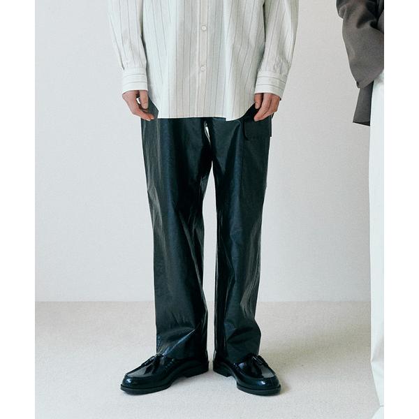 カーゴパンツ UNDECORATED アンデコレイテッド / VEGAN LEATHER WIDE ...