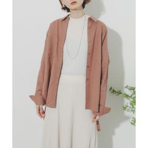 シャツ ブラウス リネンレーヨンポケットシャツ