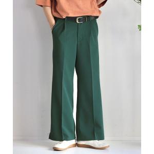 パンツ スラックス ハイウエスト ワイドフレアスラックス